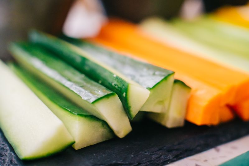 Celery and carrot sticks with blue cheese dip